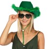 Funcredible Green Cowboy Hat and Glasses – Fluffy Cowgirl Hat