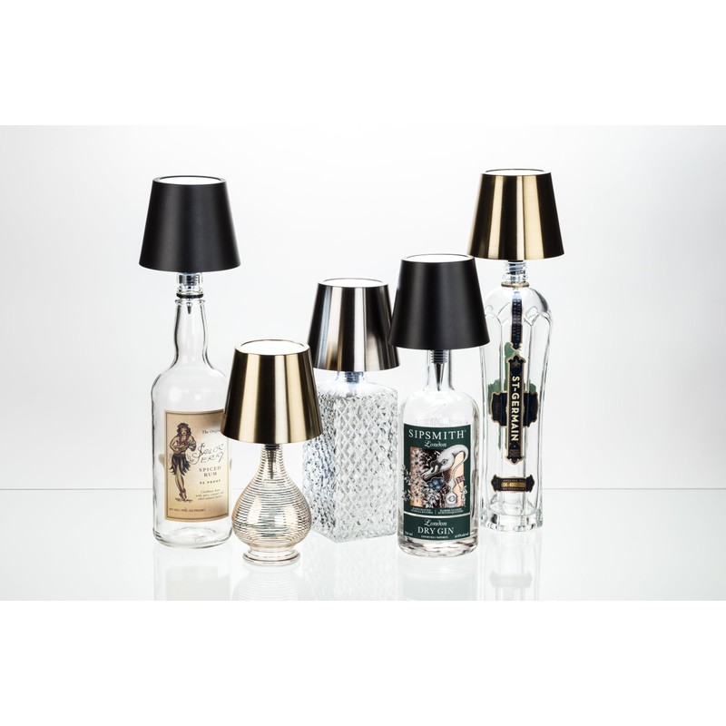 Abbott Collection Cordless Rechargeable LED Bottle Stopper Lamp/Light (Silver, Classic