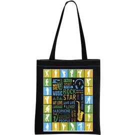 Jazz Sax Saxophonist Gift Saxophone Player Gift Saxophone Tote Bag for Orchestra Saxophone Lovers (Saxophone Tote CA)