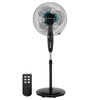 COSTWAY Pedestal Fan, 16-Inch Adjustable Height Fan, 3-Speed Digital Control,
