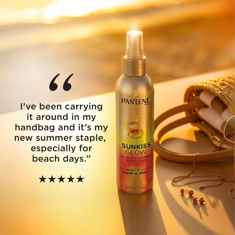 Pantene Sunkiss Glow Multitasking Spray, UV Hair Protection, Repairs Damage,