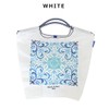Ball & Chain D.HORSE DAMUSK Damask Pattern White Shopping Bag