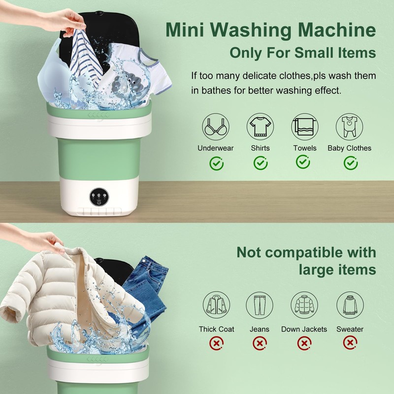 Portable Washing Machine, 12L Upgraded Mini Washing Machine With Spin
