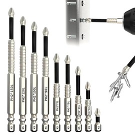 Magnetic Screwdriver Bits 9 PCS High Magnetic Drill Bit Set Drill Screwdriver Bits High Hardness Strong Magnetic Screwdriver Drill Bit Set for Electric Tools for Impact Driver