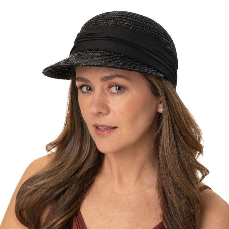 Seeberger Women's Sun Hat Women's Straw Cap, Burnt Orange