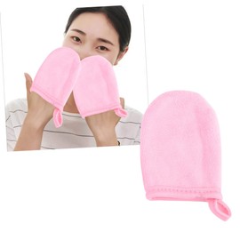 Housoutil 6pcs Makeup Removal Gloves Thickened Facial Cleaning Pads Soft and Reusable Powder for Makeup Removal for All Skin Types