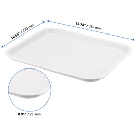 MANCHAP 12 Pack 13.8 x 10.6 Inch White Fast Food Tray, Rectangular Restaurant Serving Trays, Plastic Cafeteria Trays Food Trays for Restaurant, Coffee Shop