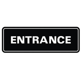 Standard Entrance Door/Wall Sign - Black - Large