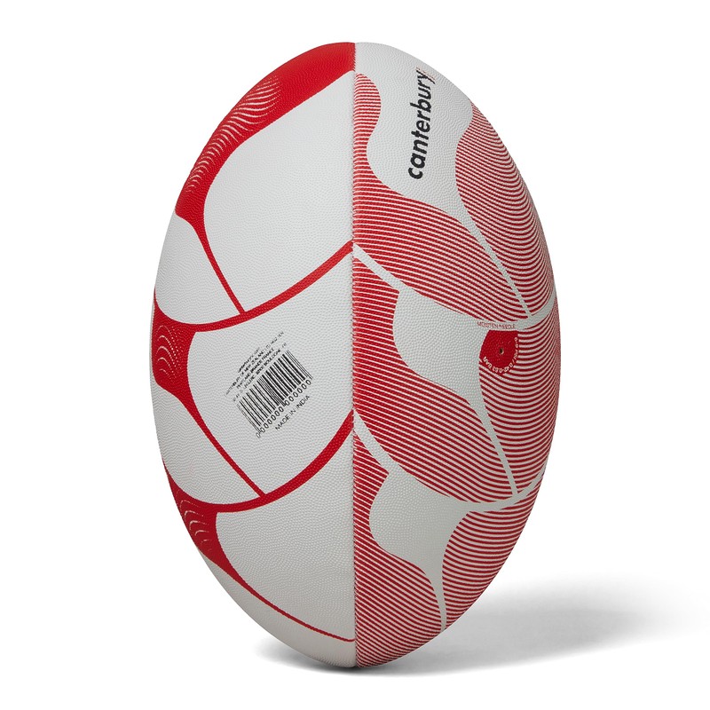 Canterbury Thrillseeker Play Rugby Ball, White/Red, 4