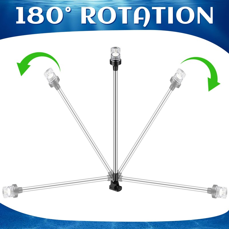 Rossesay White LED Boat Stern Light with 2 Pcs 8.2ft