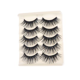 TOVINANNA 5pairs Long Thick Exaggerated Faux Eyelashes Black Blue High-grade Fiber Lashes for Women Dramatic Volume Artificial Lashes for Eye Makeup