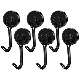 LOVIMAG Magnetic Hooks for Cruise Cabins, 40lbs Cruise Magents with Epoxy Coating, Swivel Neodymium Magnets with Hooks for Refrigerator, Locker Accessories, Cruise Essentials, Home Must Haves-6 Pcs