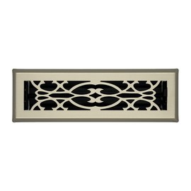 Hartford Ventilation Floor Register 2” x 10” - Victorian Vent Cover for Home - Heavy Duty Metal Design with Scratch Resistant Finish - Smooth Glide Damper (1, Brushed Nickel)