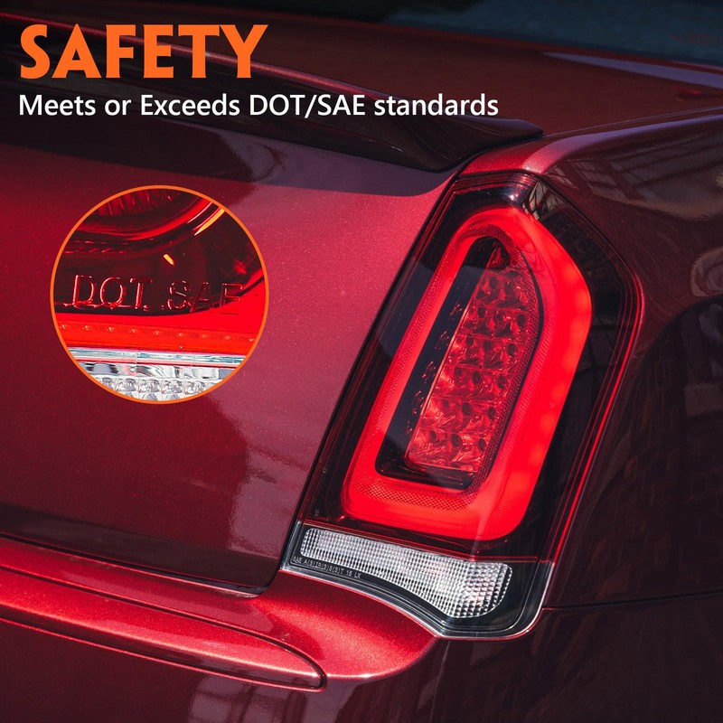 FIONE Full LED Tail Lights Compatible with Chrysler 300C/300 2015-2023Sedan