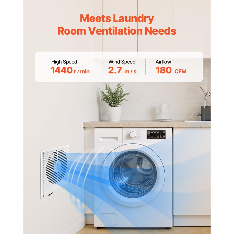 VEVOR Room to Room Fan, Two-Way Airflow Through-the-Wall Fan 8"