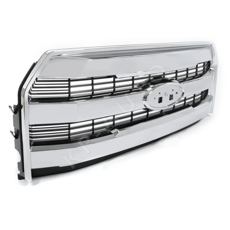 KingParts-Auto Chrome Front Upper Grille Grill W/O Camera For 2015