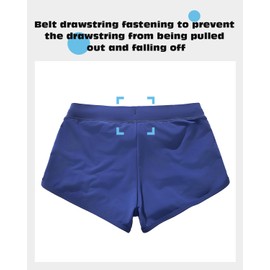 AIMPACT Mens Short Swim Trunks Quick Dry Beach Board Shorts 80s 90s Summer Vintage Swimwear with Lining Swimming Suits, Navy, Small