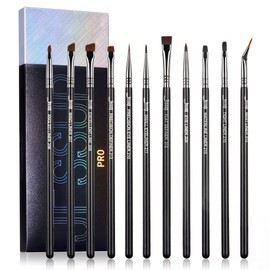 Jessup Jessup Eyeliner Brush Set, Professional Eye Liner Makeup Brushes 11pcs, Angled Flat Definer Ultra Fine Bent Pencil Point Eyeliner Brushes for Precision Liner, T324
