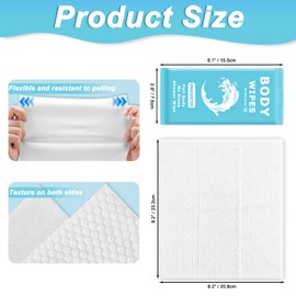 BUAEL 300 Individually Packaged (7.87 "x 9.45"),Ultra Thick Soft Gross Wipes, Adult Bath Wipes, Female Teen Travel Clear Skin, Travel Gym, Homeless Bulk Deodorant