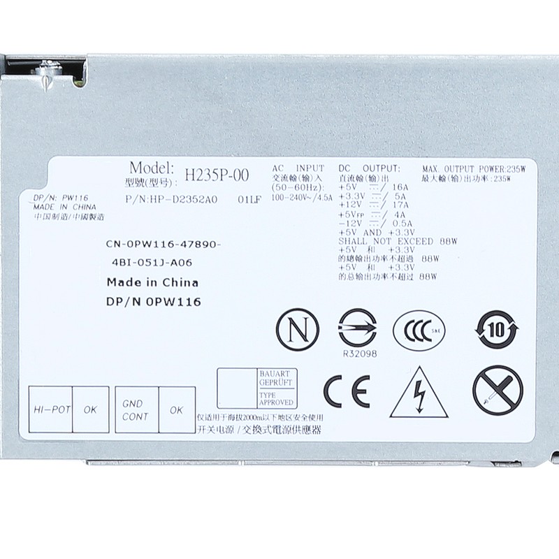 H235P‑00 Power Supply Fit for Dell OptiPlex760SFF 780SFF 960SFF 980SFF