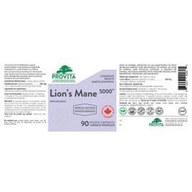 Lion's Mane - 10:1 extract / 5000 mg DHE by Provita Nutrition (Canadian Made) 90vcaps