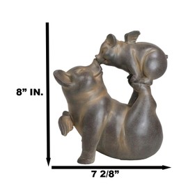 Ebros Gift Rustic Cottage Country Hog Heavens Whimsical Angel Wings Mother Pig Snout Kissing Baby Piglet Figurine Farmhouse Western Accent Sculpture