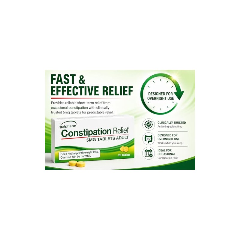 Constipation Relief 5mg Tablets Adult - (4 Packs of 20