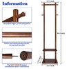 GZQXHOME Solid Wood Coat Rack Freestanding,Clothing Tree Racks with 2-layer