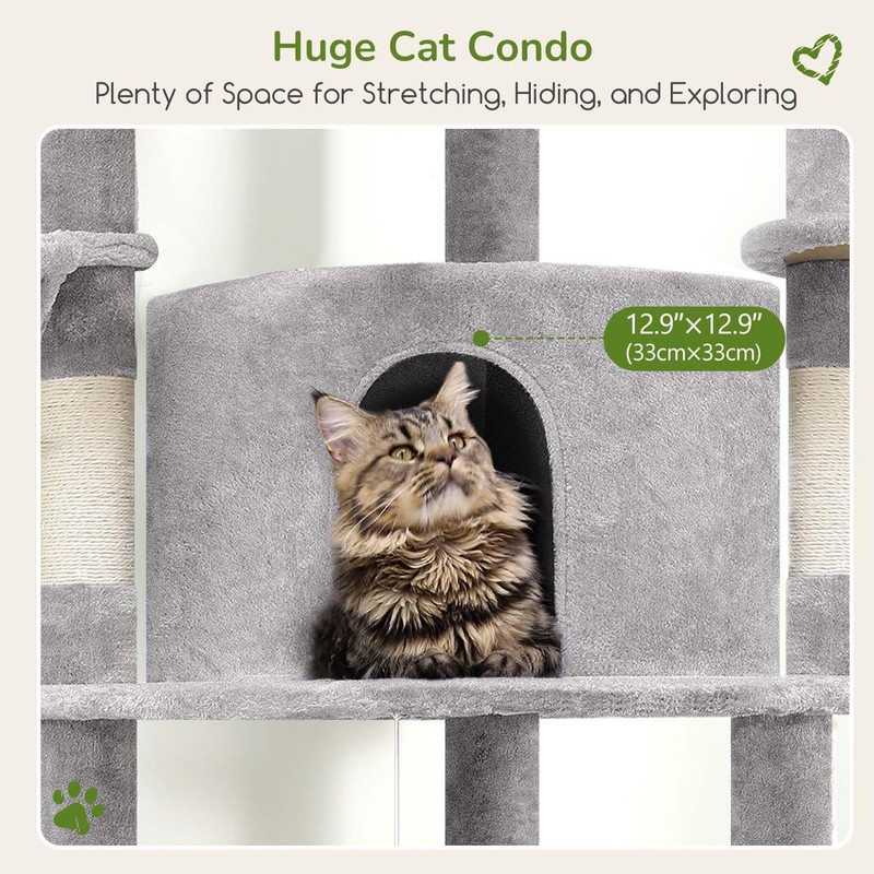 Globlazer Corner Cat Tree Tower for Indoor Cats, 51in Multi-Level