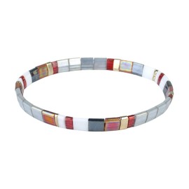 KELITCH Women's Bracelets Tila Beads Miyuki Beads Golden Beads Elastic Wrap for Adjustment Stackable Fashion Jewellery Set for Women, Bead