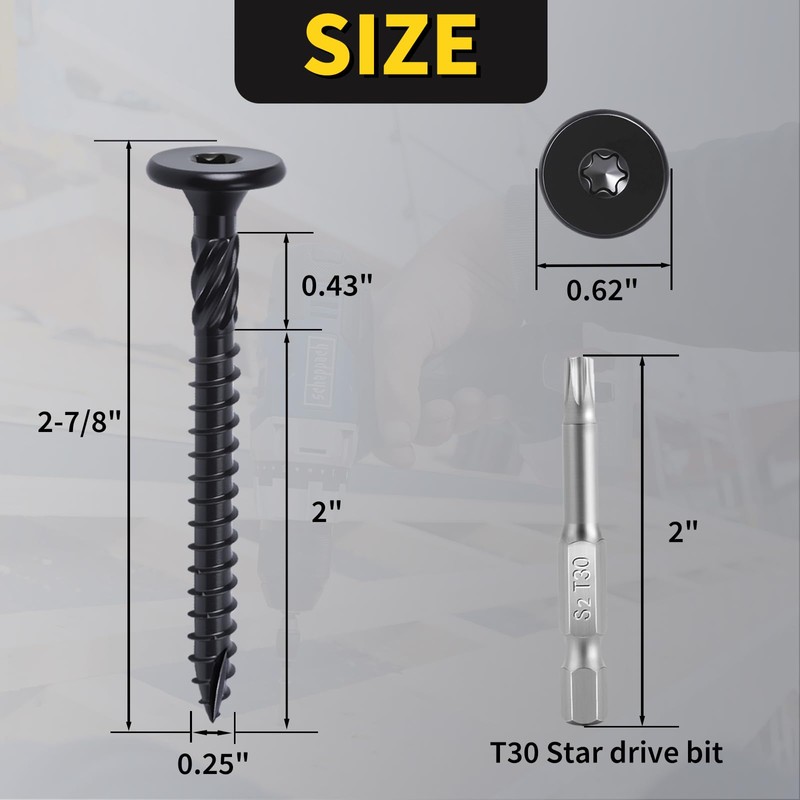 FIXLINK #14 x 2-7/8 Inch Exterior Deck Screws 55pcs, Heavy