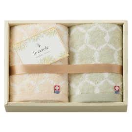 Imabari Towel, Towel Set, Gift, Set of 2, Face Towels, 12.6 x 29.5 inches (32 x 75 cm), Le Cercle, Made in Japan