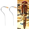 2PCS Bassoon Mouthpieces Silver Plated Curved Neck with Cork Joint