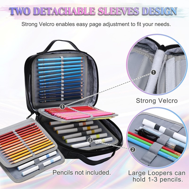 VX VONXURY Pencil Case, Large Capacity Pencil Pouch Portable Cosmetic