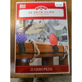 Holiday Time Deck Clips 1  Pack Of  25 Clips Holds All Types Of Lights Xmas