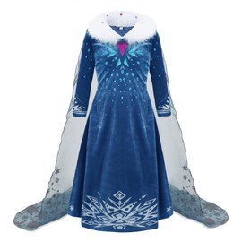 COTRIO Cosplay Princess Costume for Kids Girls Fancy Dress Toddler Princess Dress up Clothes for Kids Age 5-6Y,130