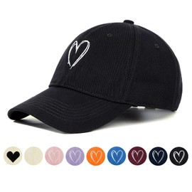 Black Baseball Cap Cute Baseball Caps for Women Men Trendy Trucker Heart Hat Ideal for Workout Golf Running