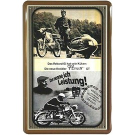 Unbekannt Tin Sign 20 x 30 cm Kreidler Florett GT Motorcycle Moped Historic Advertising Metal Sign