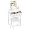 X-cosrack Small Makeup Vanity Desk with Mirror & Chair, Mini
