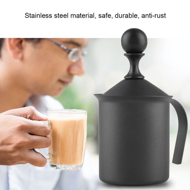 Stainless Steel Manual Double Mesh Milk Frother Foam Maker Coffee