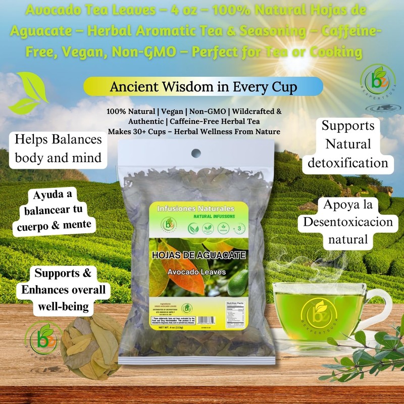 Avocado Tea Leaves 4oz - 100% Natural Hojas De Aguacate,