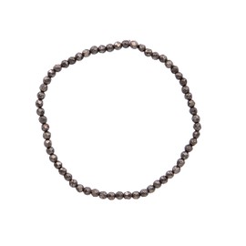 Taddart Minerals Gold coloured bracelet made of natural gemstone pyrite with faceted 3 mm balls strung on elastic nylon thread - handmade