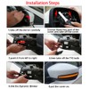 dunxunn Smoked Lens LED Side Mirror Turn Signal Light Sequential