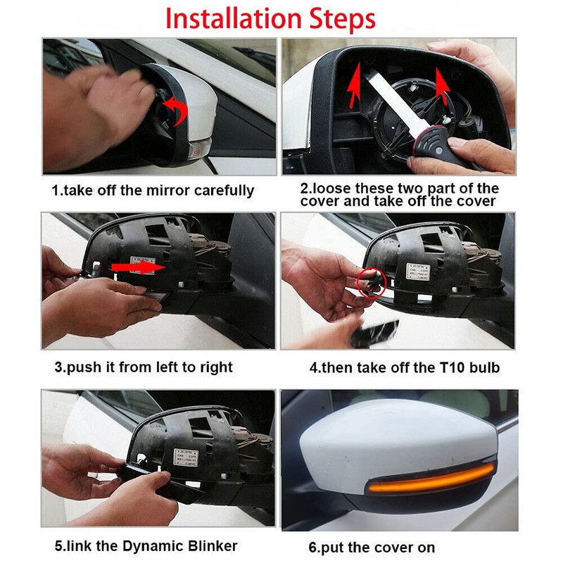 dunxunn Smoked Lens LED Side Mirror Turn Signal Light Sequential