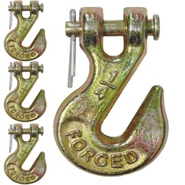 4 Pack 1/4 Inch Clevis Grab Hooks, Yeeson Heavy Duty Grade 70 Chain Hook 3600Lbs Capacity Working with Towing and Chain for Trailer Truck Transport, Chains and Tie-Downs