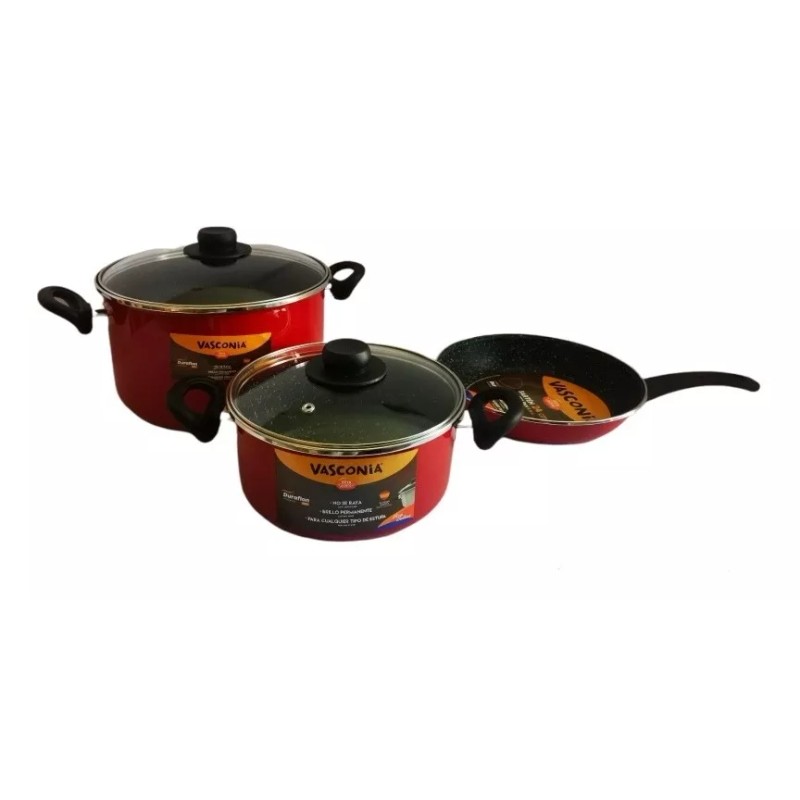 Vasconia Batería Vasconia Vivacolor 6pzas Vitroacero® Roja Inducción