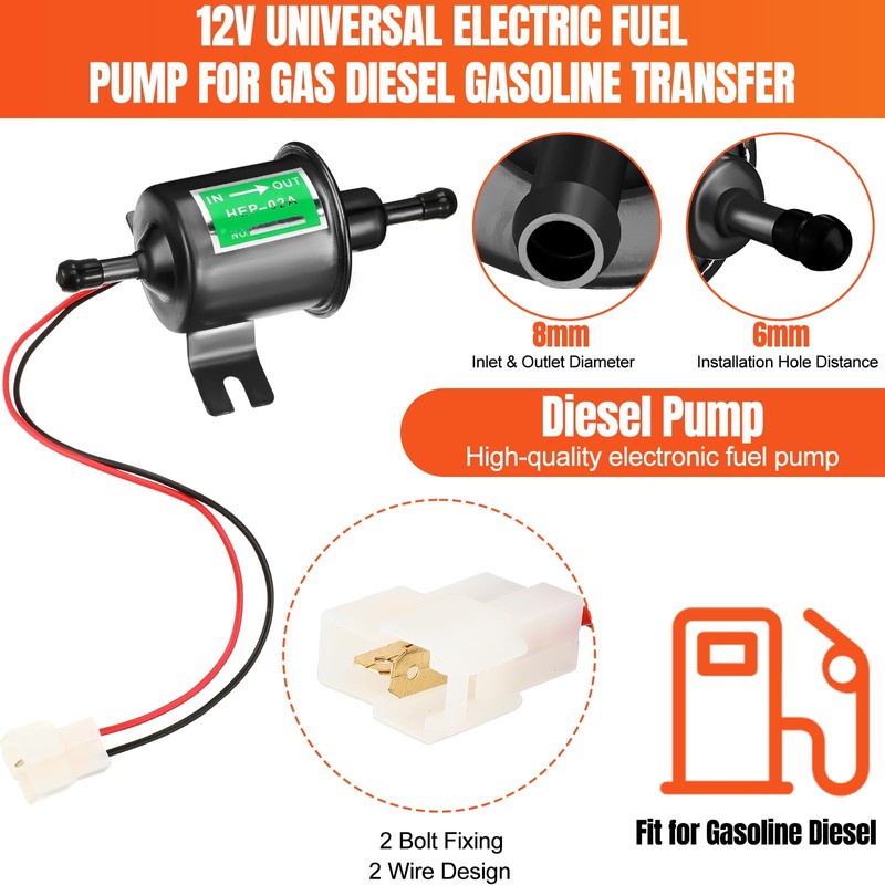 Threlaco 2 Pcs Electric Fuel Pump Kit 12v Universal Low