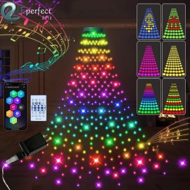eperfect2012 400LED Smart Christmas Tree Waterfall String Lights Waterproof Garden Home Decor