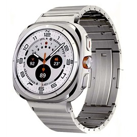 Synsing No Tool Needed Titanium Bands Compatible with Galaxy Watch 7 Ultra 47mm, No Gap Design Titanium Metal Strap Wristband Accessory for Galaxy Watch 7 Ultra 47mm,Grey