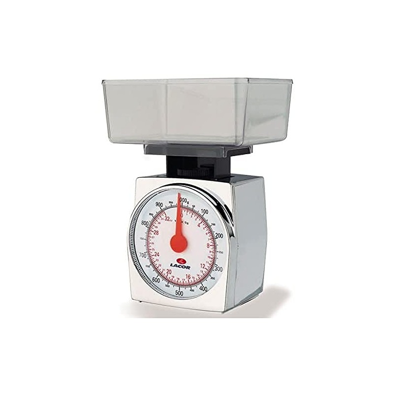 Lacor 61702 Küchenwaage,Verchromt 1 kg Eintilung 5 G